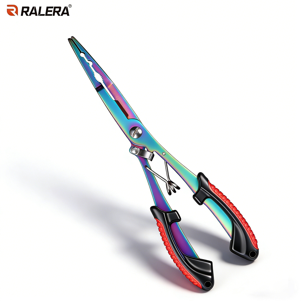 Fishing Hook Sharpener - คีมตกปลาอเนกประสงค์ RALERA | เคลือบไทเทเนียมสีรุ้ง | ที่ถอดตะขอ,