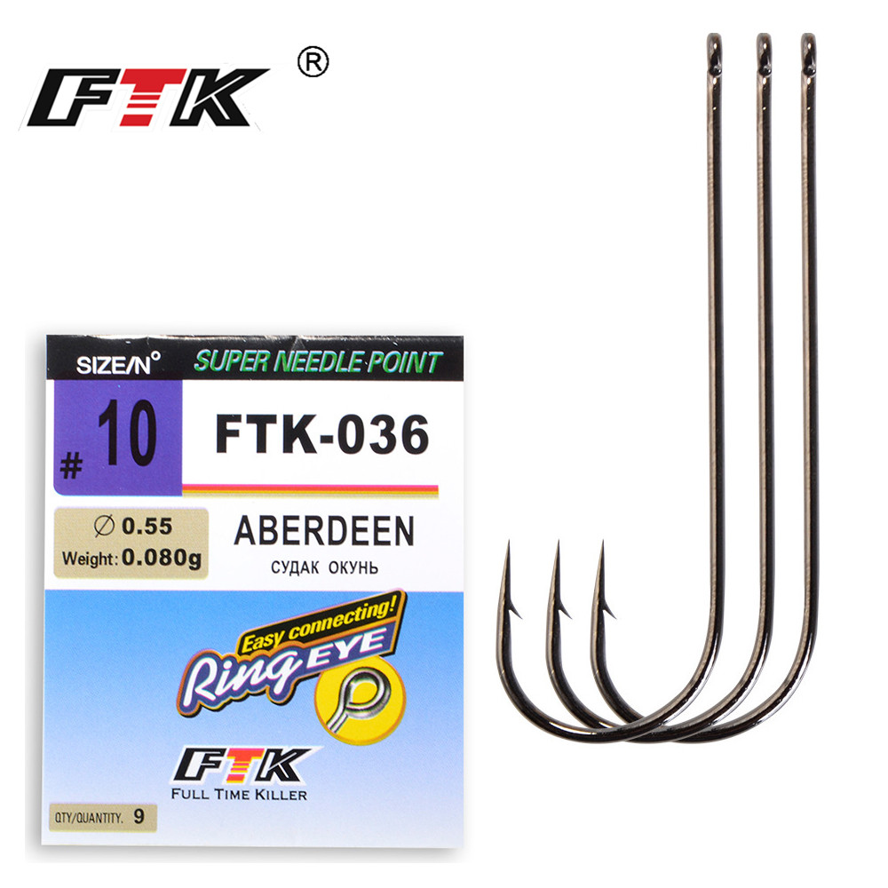 Fishing Hook Barbless - FTK CLASSIC ABERDEEN ตะขอตกปลาทะเลจากญี่ปุ่น Ringed EYE