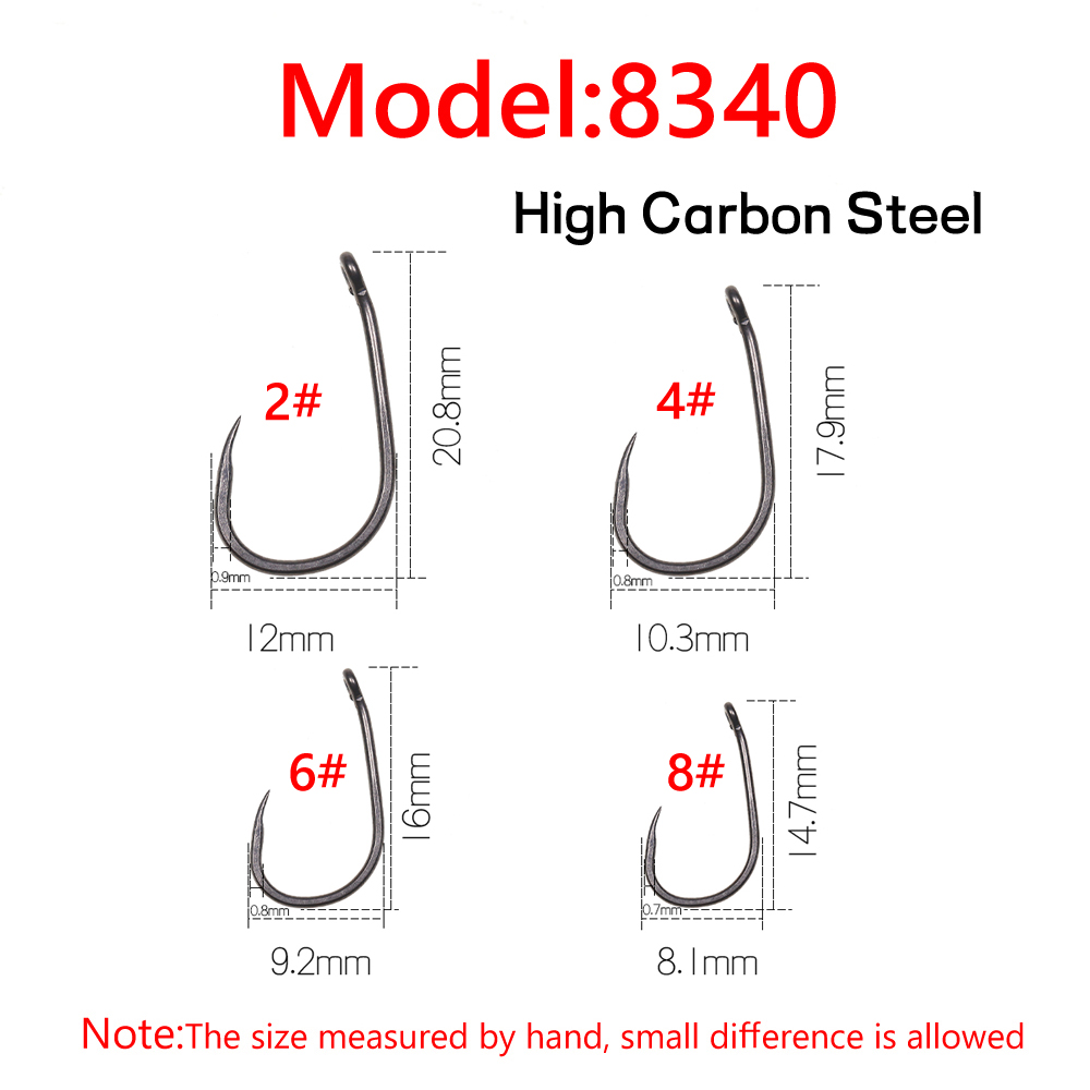 เบ็ดตกปลาคาร์พสีดำด้าน 50 ชิ้น - Fishing Hook Barbless บทวิจารณ์และราคา